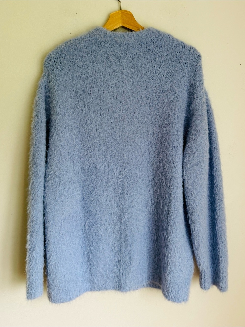 NWT Marine Layer Teddy Eyelash Crewneck Wool Blend Sweater in Hydrangea Blue - Picture 4 of 6